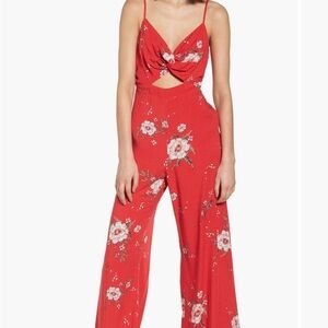 Lush Red Floral All in Favor Twist Front Cutout
Jumpsuit